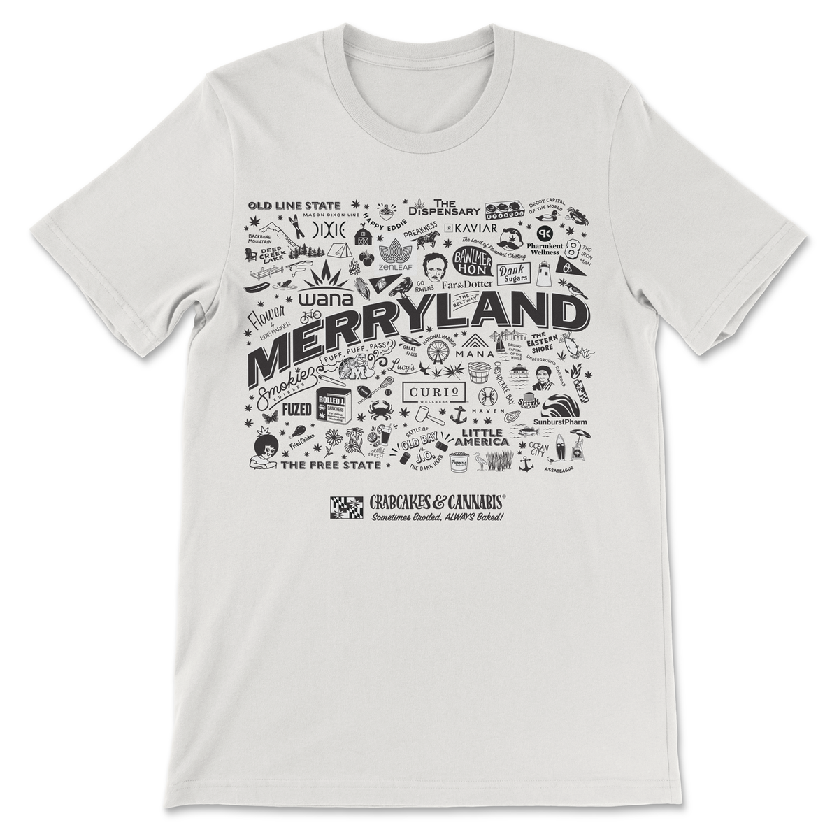Merryland Unisex Tee – Crabcakes & Cannabis